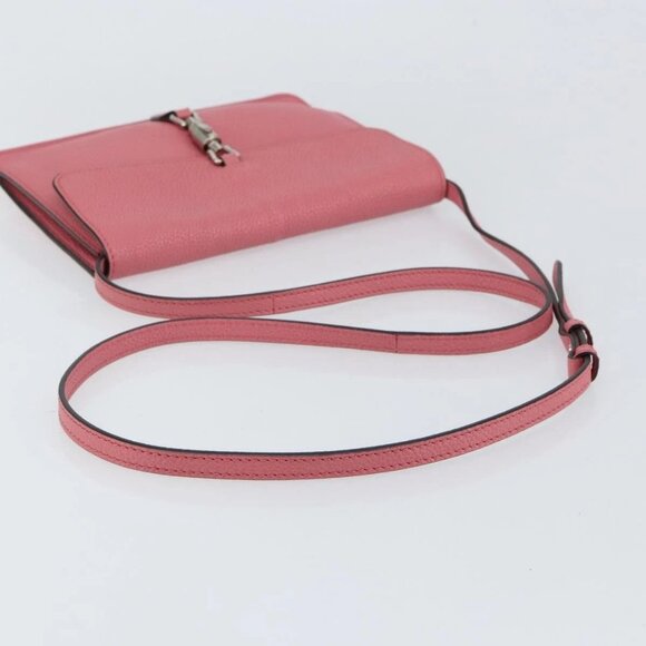 GUCCI New Jackie Shoulder Bag Leather Pink Silver - Picture 8 of 16